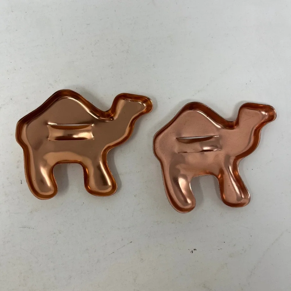 Vintage Copper Cookie Cutter Set Holiday Christmas Shapes 10pc Tree Star